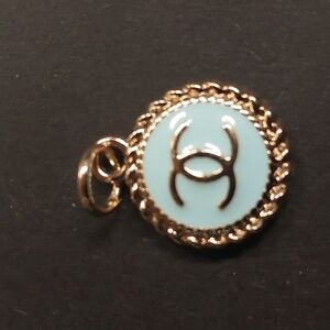 CC Gold and Light Blue Charm Pendant
